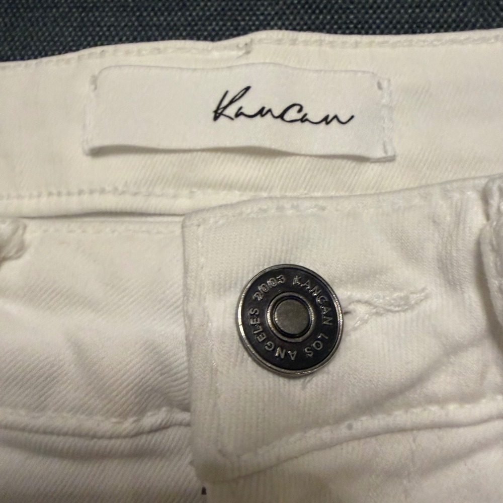 KanCan White High Rise Skinny Jeans Frayed Hem KC7267WT Size 3/25 - Picture 2 of 6